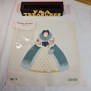 Handpainted Needlepoint Canvas By DeDe Queen 11.5x11.5